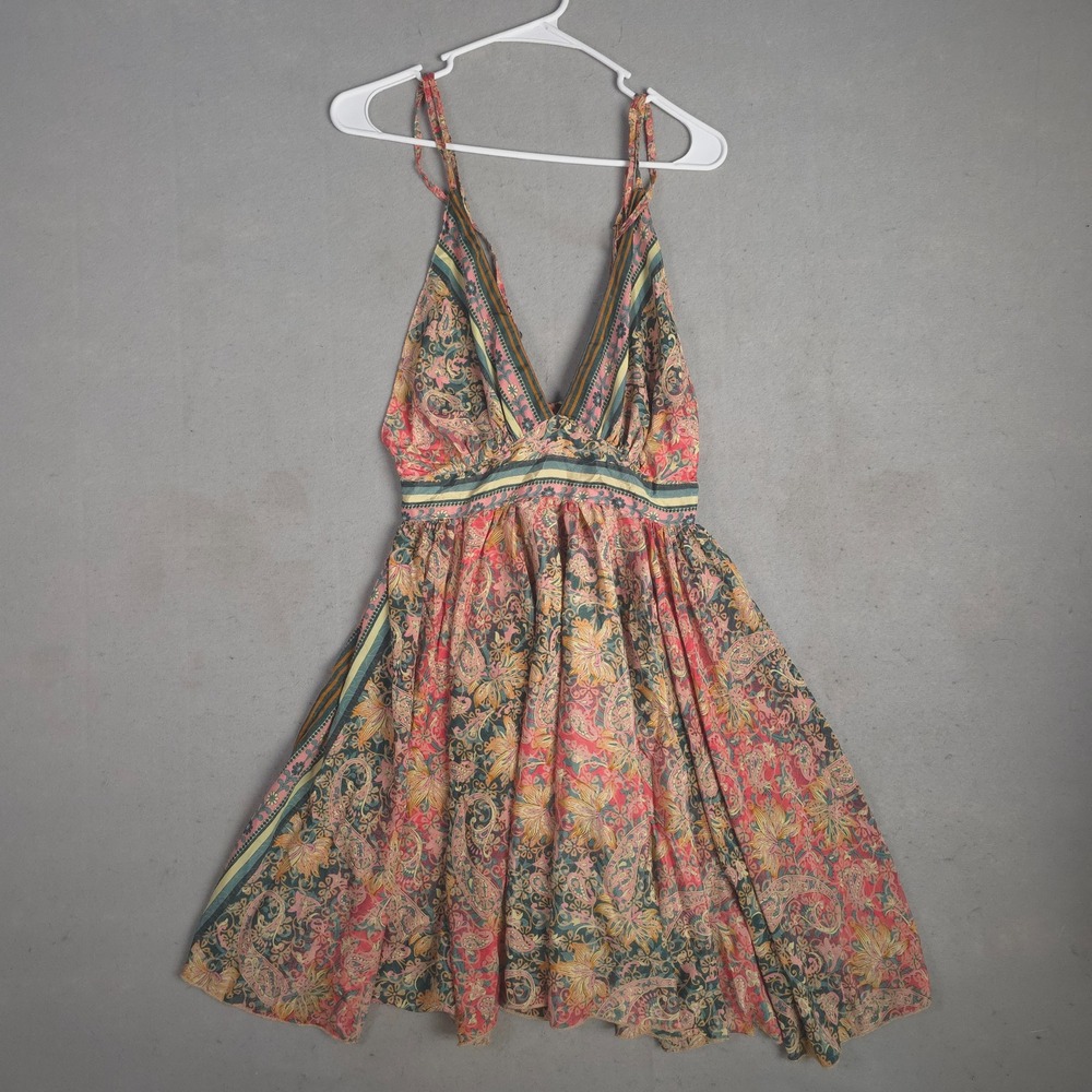 Karma Highway Boho Paisley Print Halter Neck Mini Dress One‎ Size